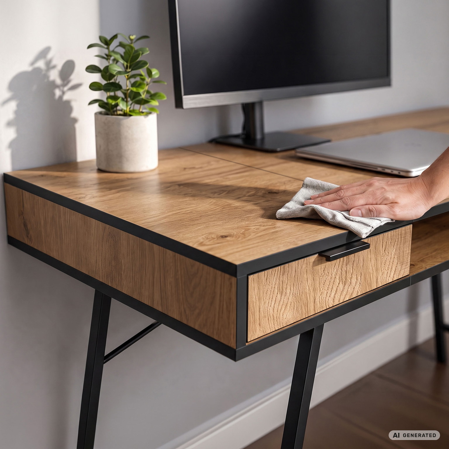 Rašomasis stalas su stalčiais Akord Furniture Factory Arden, 120 cm x 50 cm, 80.5 cm, juoda sp./oak craft sp. - 5