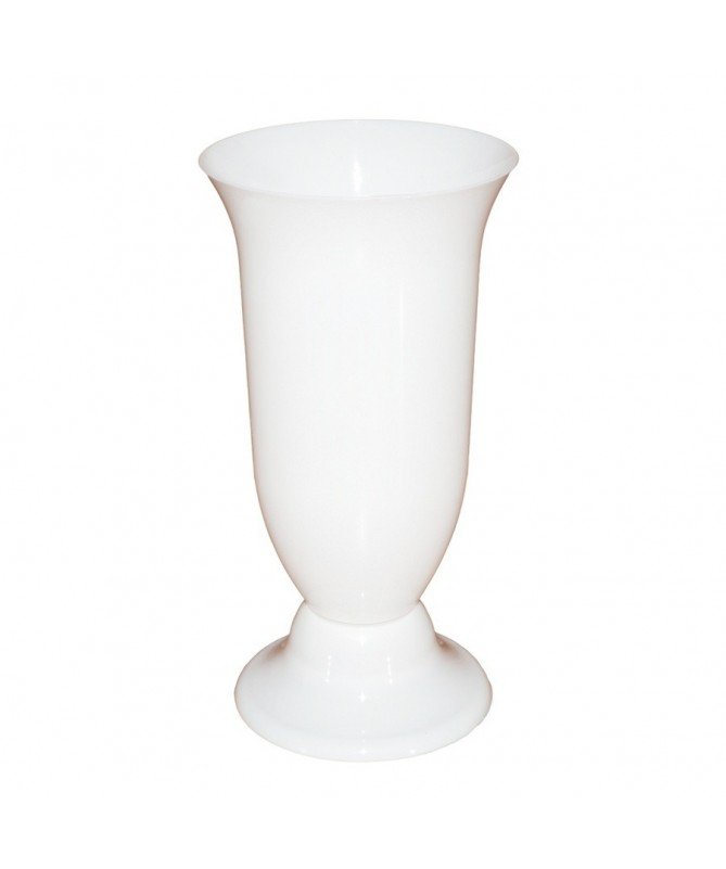 Plastikinė vaza, pastatoma, baltos sp., 15,5 cm