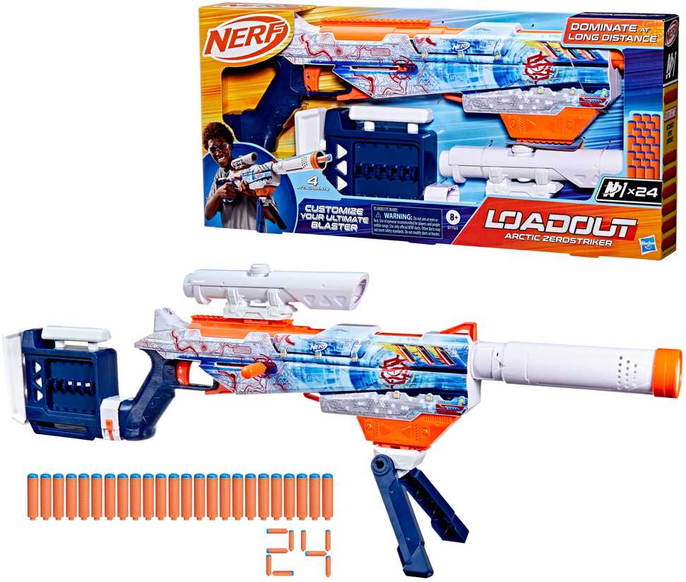 Žaislinis šautuvas NERF LOADOUT BLASTER ARCTIC ZEROSTRIKER