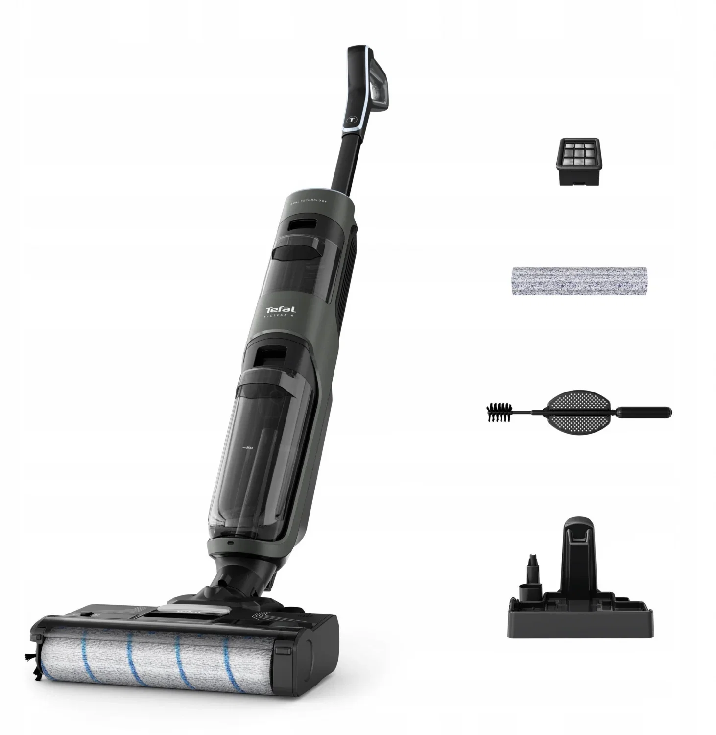 Plaunantis dulkių siurblys - šluota TEFAL X-CLEAN 4 GF5035F0, 200W, su plovimo funkcija-0