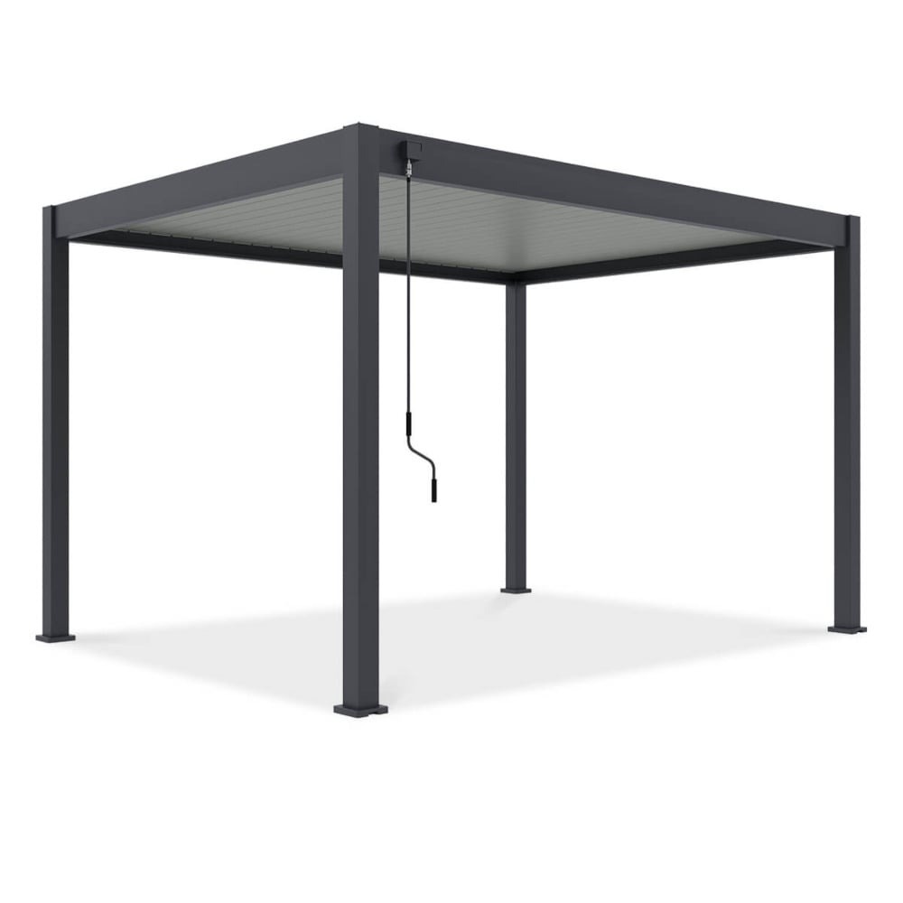 Pavėsinė Pergola ELEGANCE AUTOMATIC 300x400x256 cm su LED, Anthracite/Light Grey-0