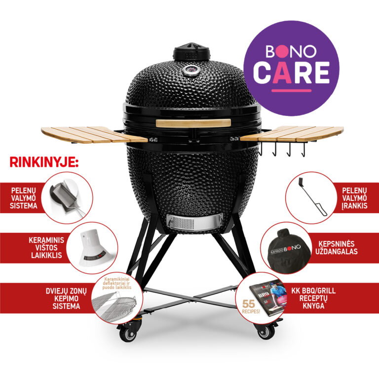 Keraminė kepsninė KAMADO BONO GRANDE, 23", 59 cm, juodos sp.-0