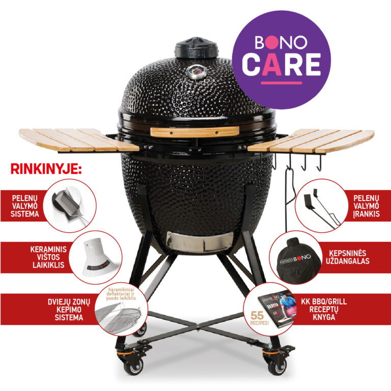 Keraminė kepsninė KAMADO BONO GRANDE, 23", 59 cm, juodos sp. - 1