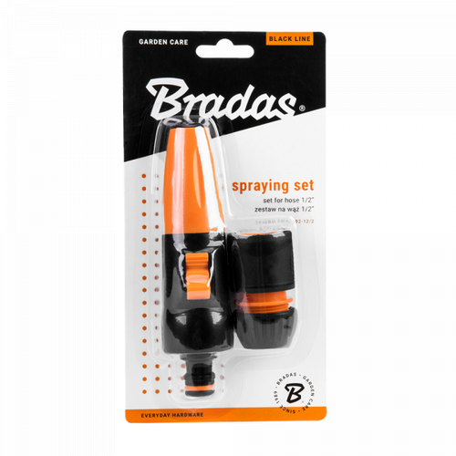 2 dalių laistymo priedų rinkinys 1/2" žarnoms BRADAS BLACK LINE-1