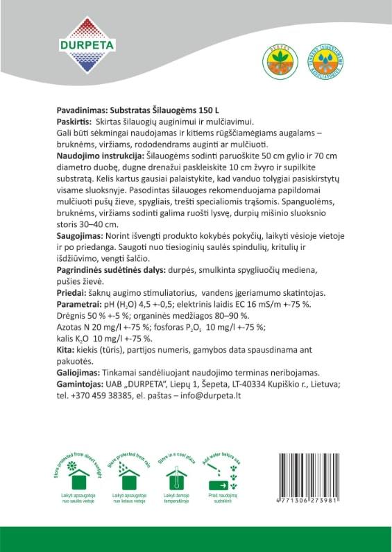 Natūralios šilauogių durpės, 150 l, 24 vnt.-1