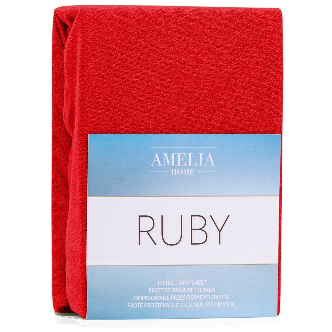 Frotinė paklodė su guma Ameliahome RUBY Red, 200x220 cm - 5