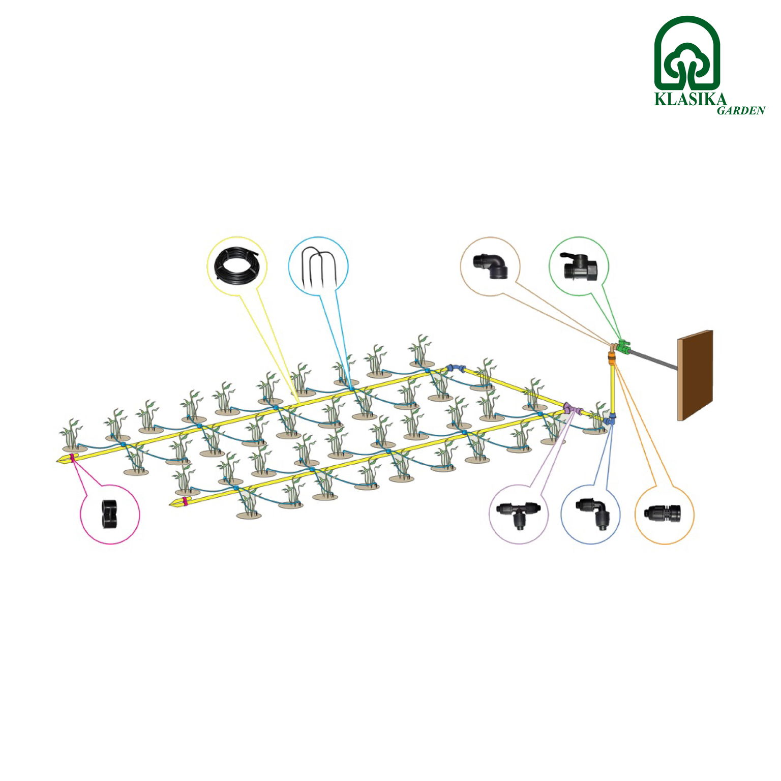Gravitacinė laistymo sistema Klasika Spider 4 (iki 10m2 plotui, 40 augalų)-0