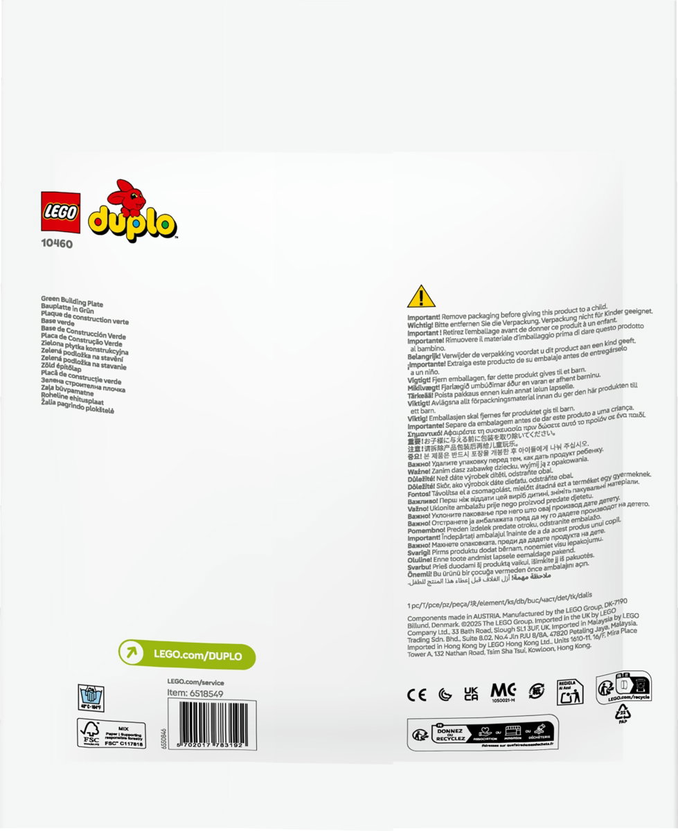 Konstruktorius LEGO Duplo Green Building Plate, 10460 - 4