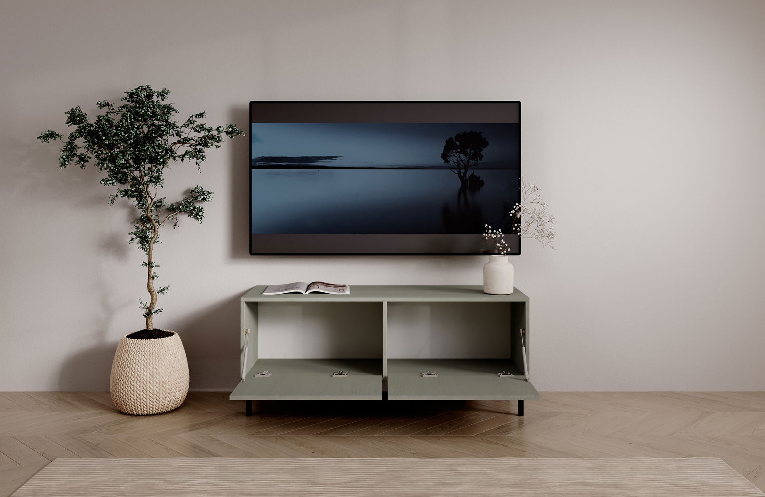 TV spintelė Tili 2D, žalia - 5