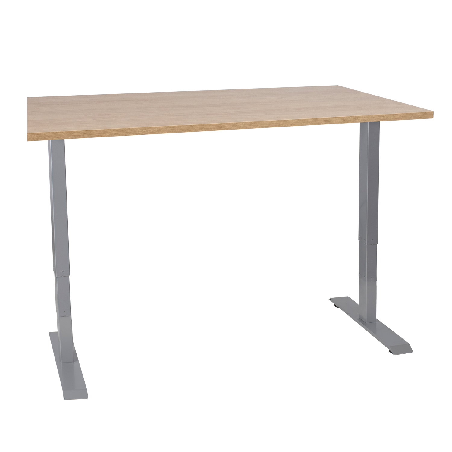 Rašomasis stalas su pakėlimo mechanizmu ERGO, 140x70 cm, ąžuolo/pilka-0
