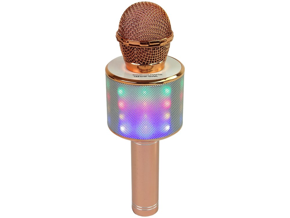 Belaidis karaoke mikrofonas su garsiakalbiais ir įrašymo funkcija WS858, aukso spalvos - 7