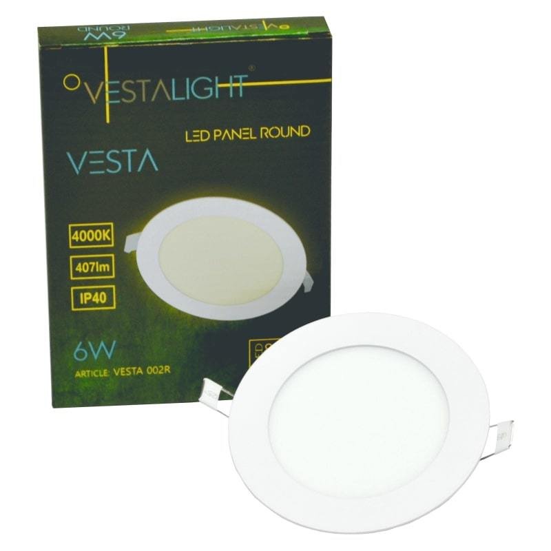 Įleidžiama LED panelė VESTALIGHT, 6 W, 4000 K, 407 lm, IP40, Ø12 cm - 7