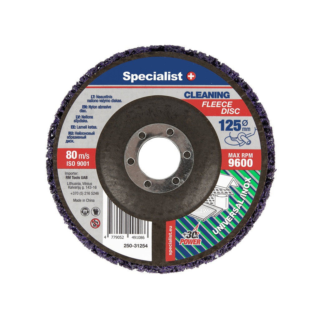 Nailoninis valymo diskas SPECIALIST+, 125 mm, rūdims, seniems dažams, oksidui, lakui-0