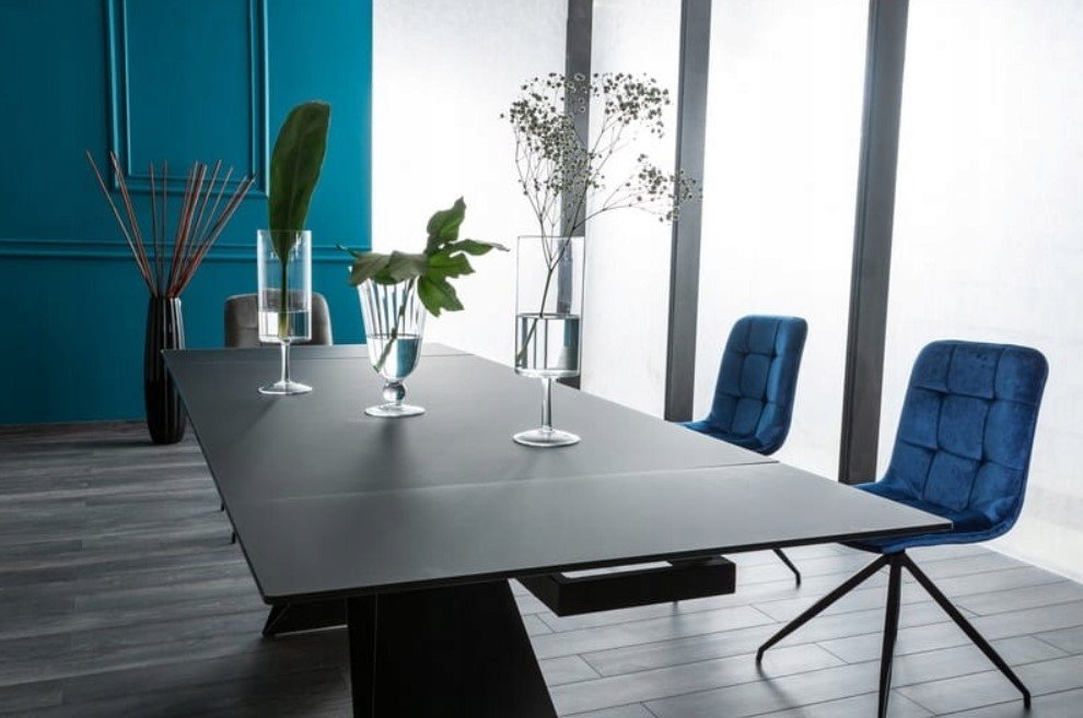 Valgomojo stalas WESTIN I, 160 x 90 cm, juodas-1