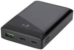 Išorinė baterija DELTACO, 10 000 mAh, 1x USB-C PD, 1x USB-A, juodos sp. / PB-C1000