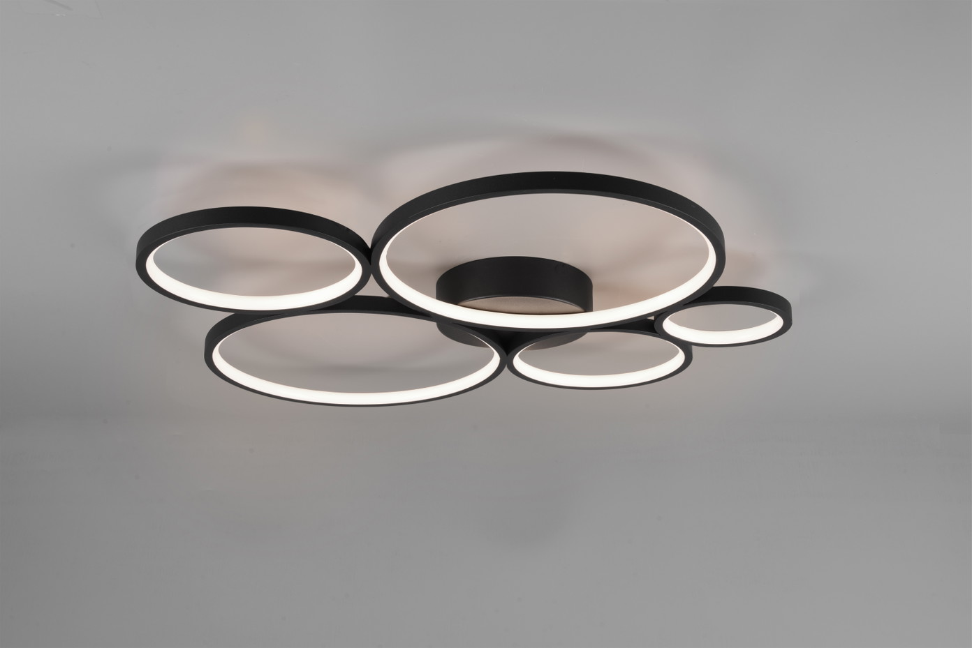 Lubinis LED šviestuvas TRIO RONDO, 49W, max 5800lm, 3000K, juodos sp., dimeriuojamas, 59x53 cm-0