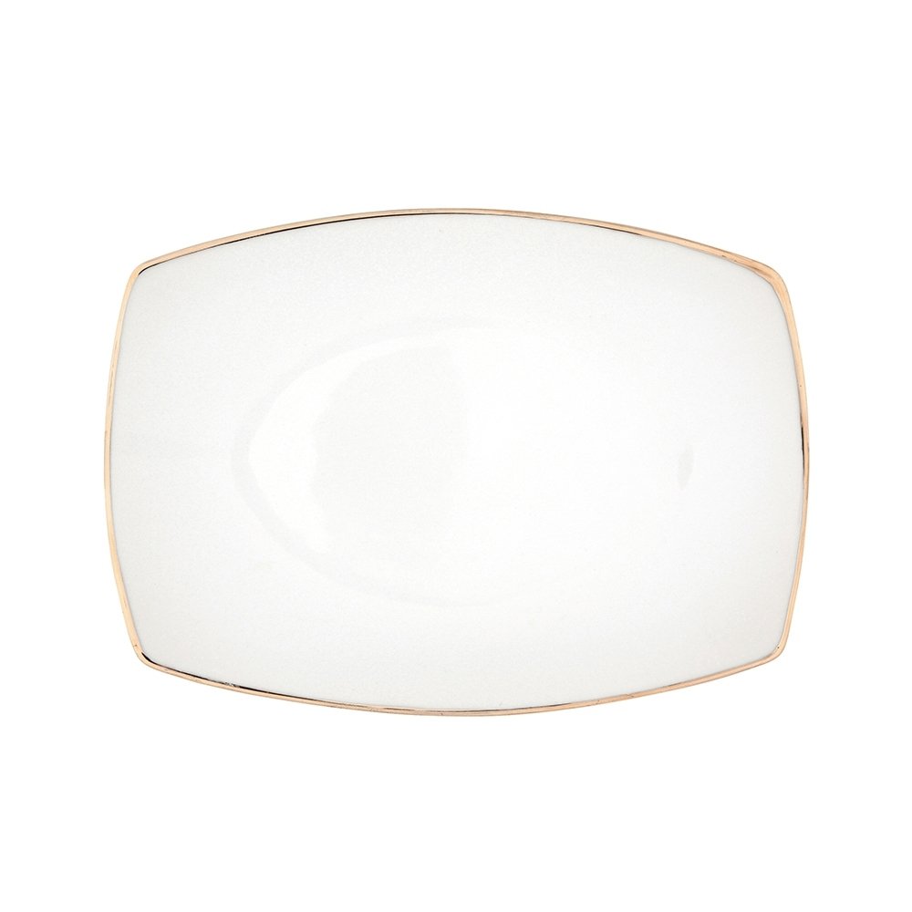 Porcelianinė serviravimo lėkštė MariaPaula Moderna Gold, baltos sp., 24 cm