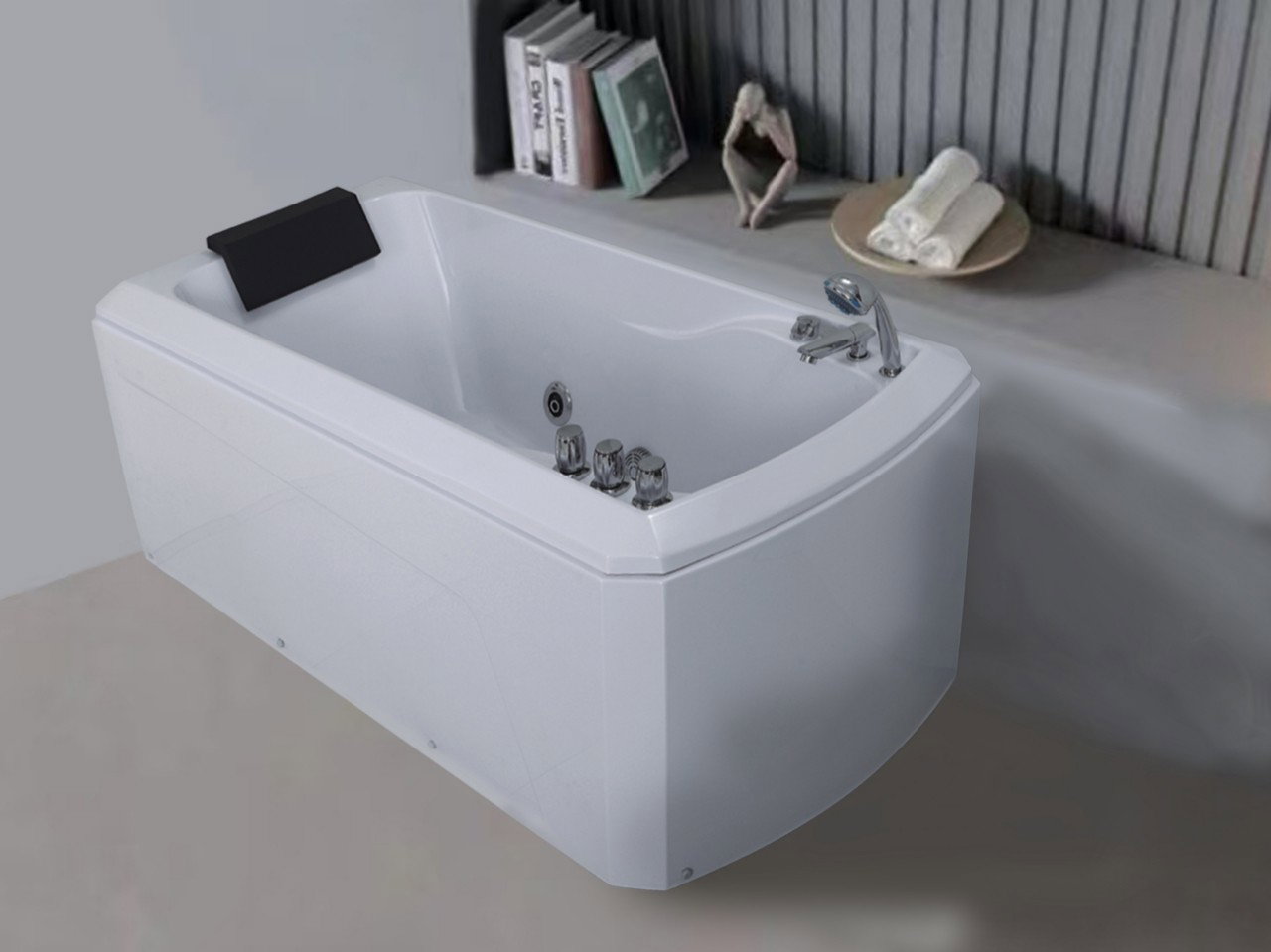Masažinė vonia RELAX, su pagalvėle, 170 x 80 x 70 cm, baltos sp.-1