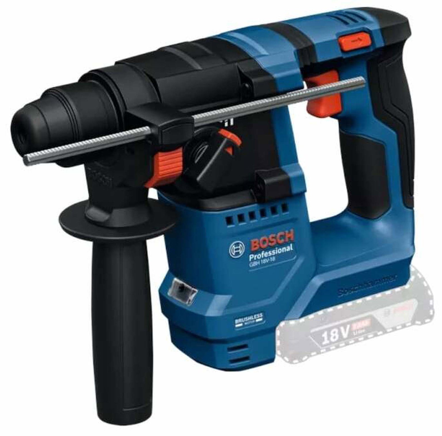 Akumuliatorinis perforatorius BOSCH GBH 18V-18 Solo, 18 V, 1,5 J, SDS-plus, be akumuliatoriaus-0
