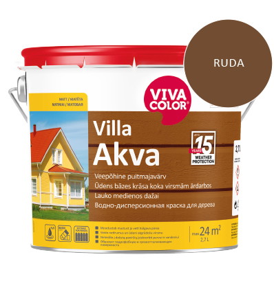 Medinių fasadų dažai VIVACOLOR VILLA AKVA, rudos 540X sp., 2,7 l-0