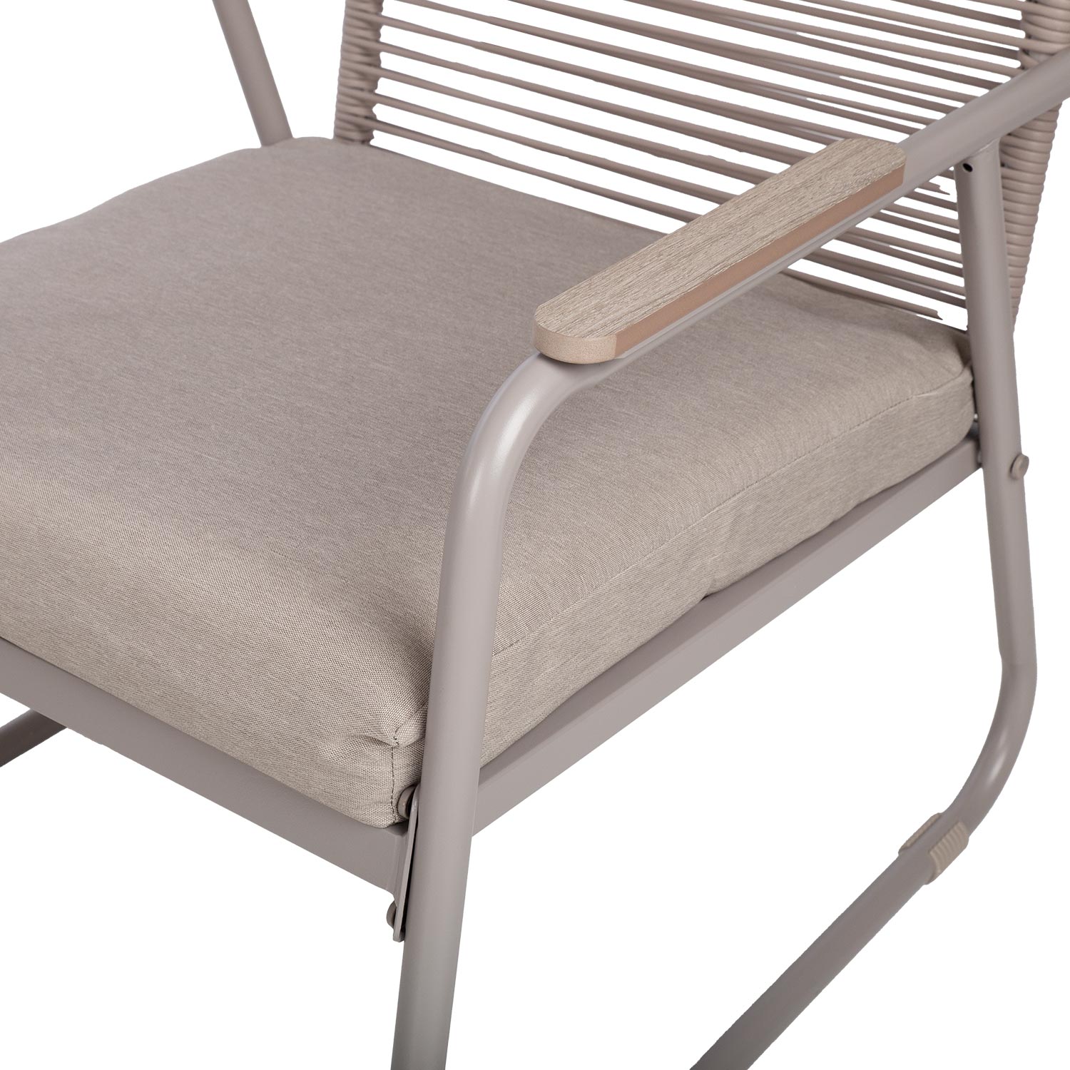 Lauko baldų komplektas MACOS stalas, sofa ir 2 kėdės, smėlio spalvos-1