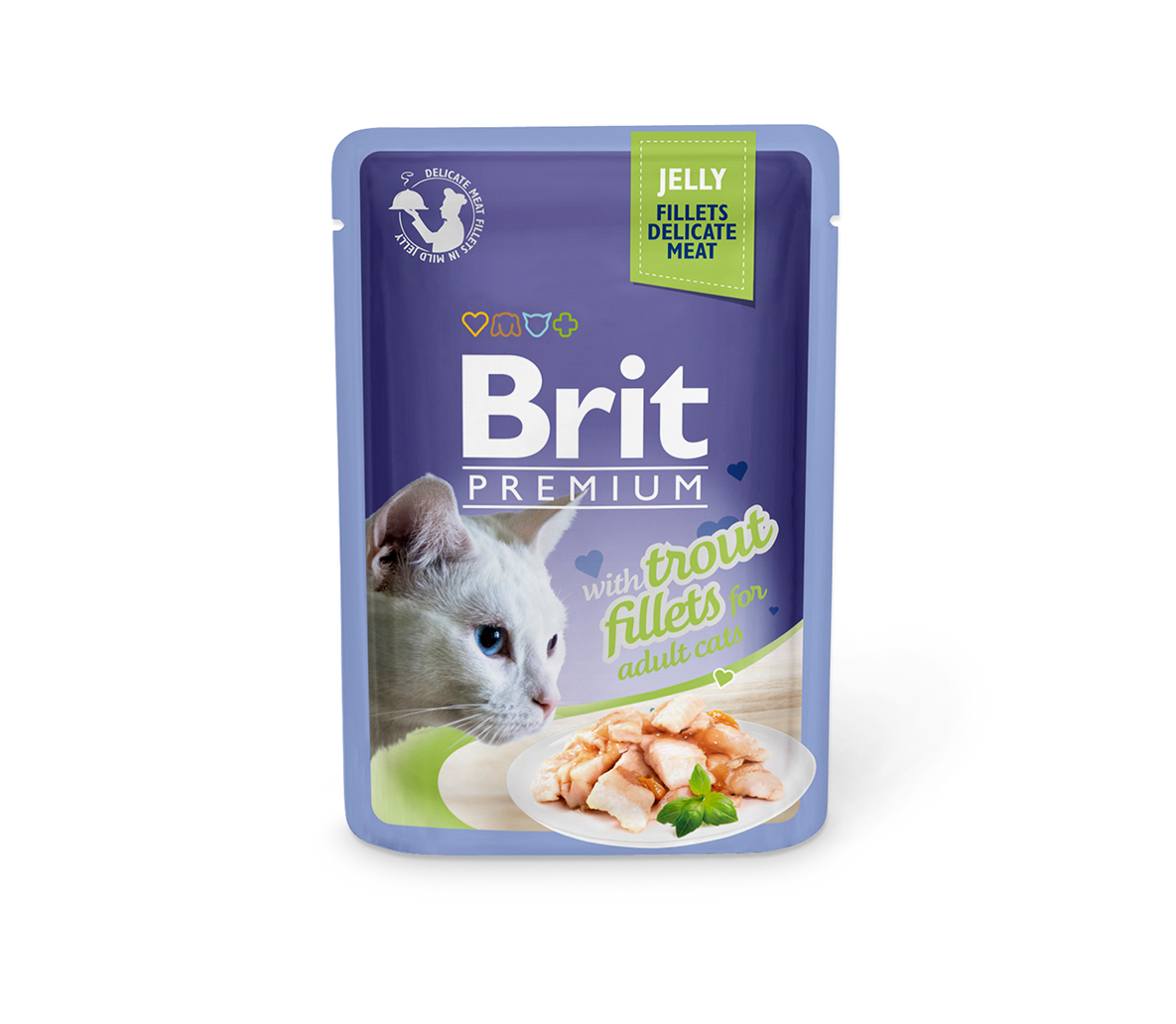 Konservuotas ėdalas katėms Brit Premium Cat Delicate Trout in Jelly, 85 g