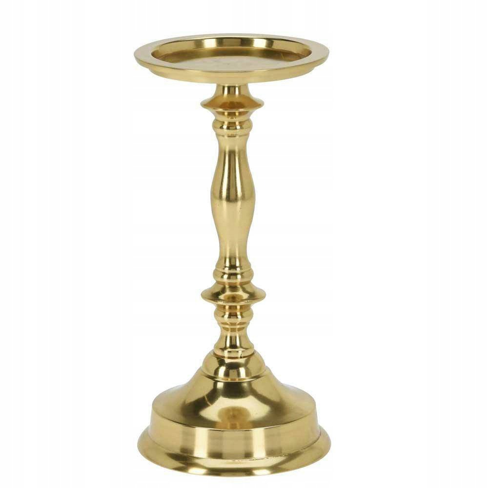 Metalinė žvakidė, auksinės sp., 21,5 cm - 2