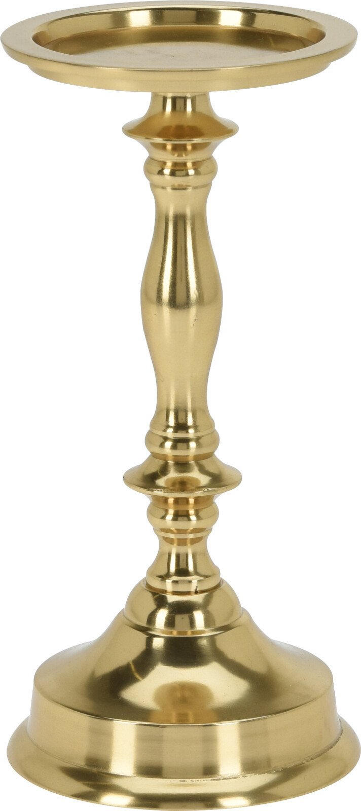 Metalinė žvakidė, auksinės sp., 21,5 cm