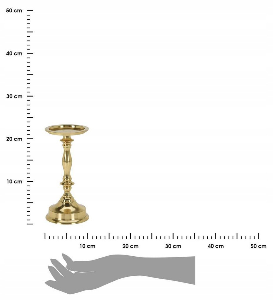 Metalinė žvakidė, auksinės sp., 21,5 cm - 4