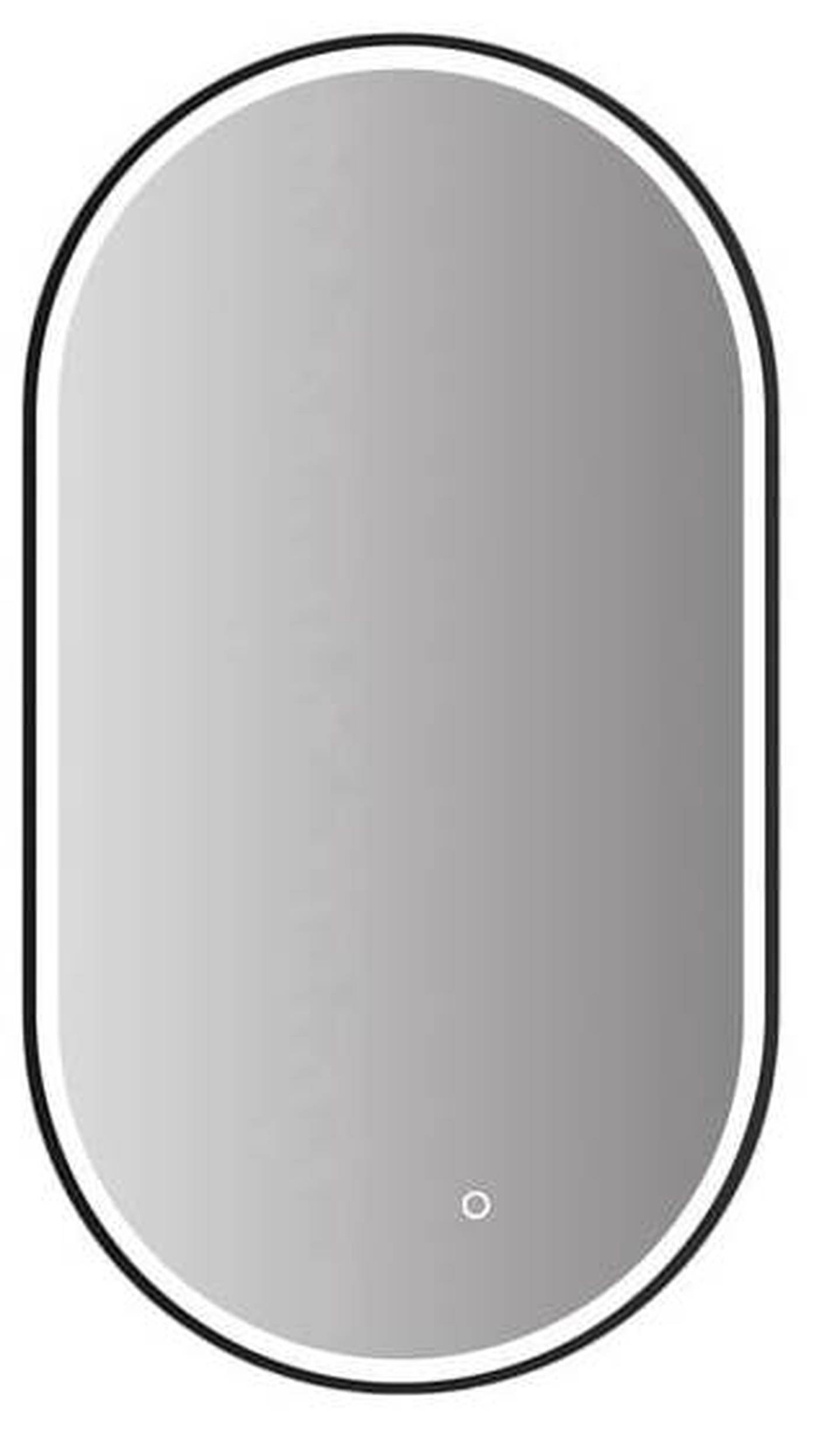 Vonios veidrodis VENTO PARMA, LED 2700-6500K, antiras., juodas rėmas, ovalus, 50 x 90 cm-0