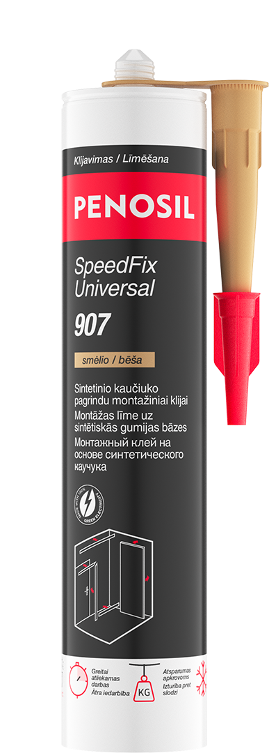Sintetinio kaučiuko klijai PENOSIL Speedfix Universal 907, smėlio sp., 290 ml