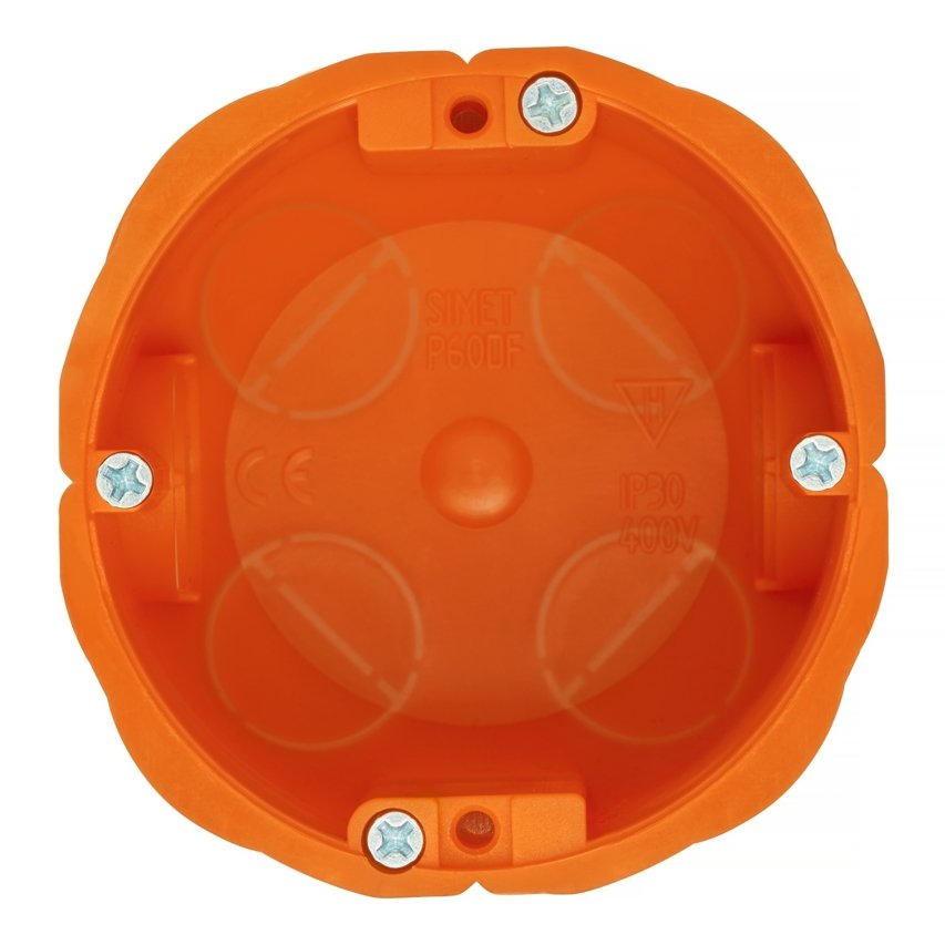 Vienvietė pagilinta dėžutė į gipso kartoną Vilma, 68x58,5mm, 560 °C, IP20, oranžinės sp.-1