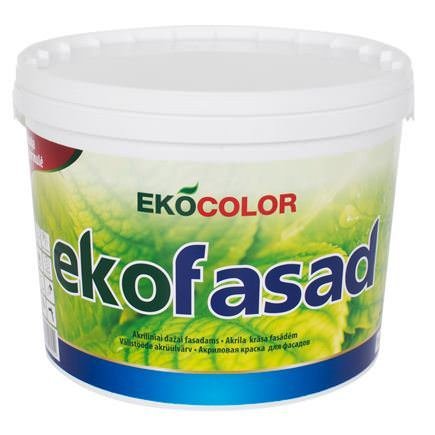 Mineralinių fasadų dažai EKOCOLOR EKO FASAD, matiniai, baltos sp., 3 l
