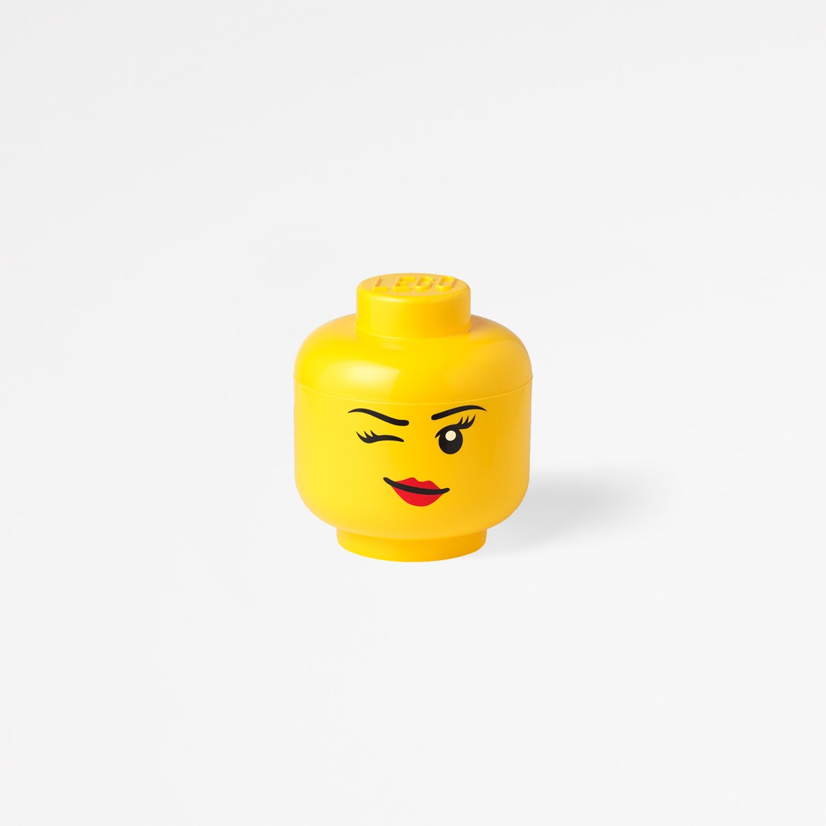 Daiktadėžė LEGO SMALL GIRL HEAD, geltonos sp., 16 x 18,5 cm, 200 ml