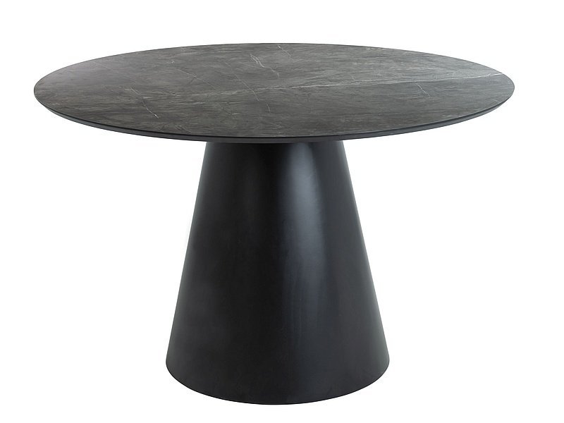 Valgomojo stalas ANGEL, 120 cm, pilka/juoda