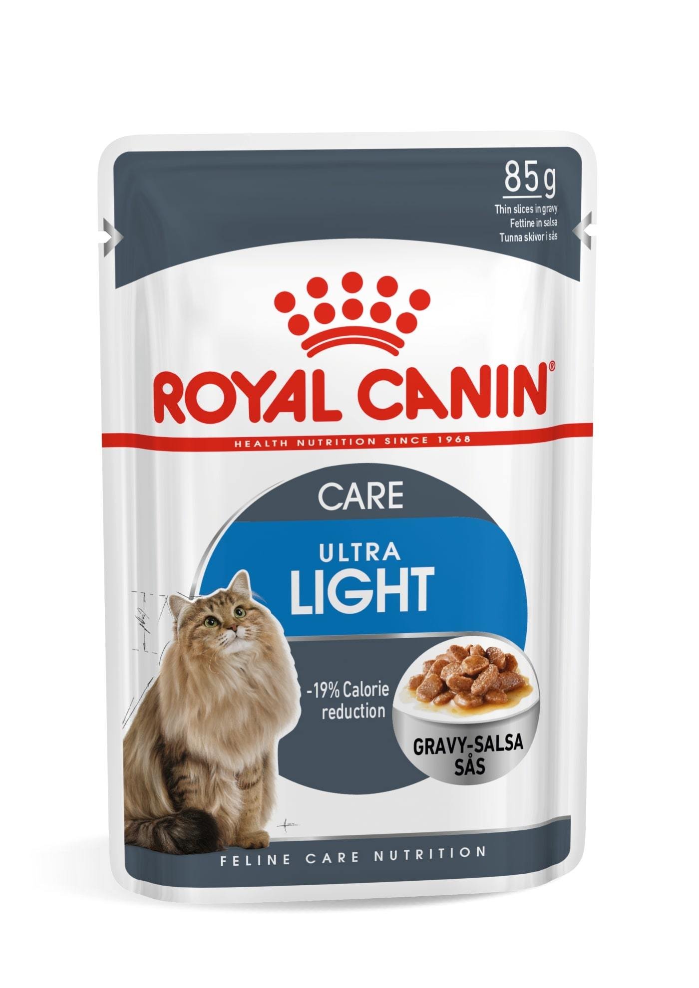 Šlapias kačių ėdalas ROYAL CANIN ULTRA LIGHT IN GRAVY, 85 g x 12 vnt.