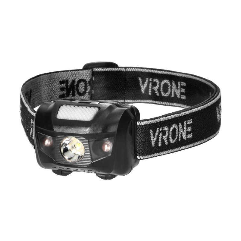 LED žibintas ant galvos VIRONE, 3W, 6000K, 70lm, elementai 3xAAA (neįeina), juodos sp-0
