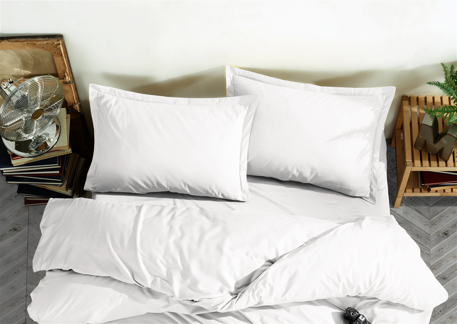 Satininis pagalvės užvalkalas CREYA, baltos sp., 50 x 70 cm, 100 % medvilnės