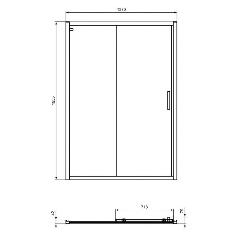 Dušo durys IDEAL STANDARD Connect 2, 140 x 195 cm - 3