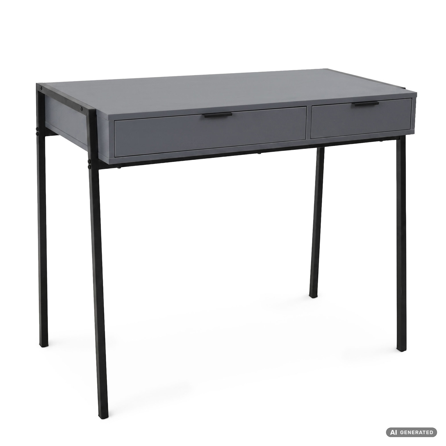 Rašomasis stalas su stalčiais Akord Furniture Factory Zentia, 100 cm x 45 cm, 80.5 cm, grafito sp./juoda sp.-0