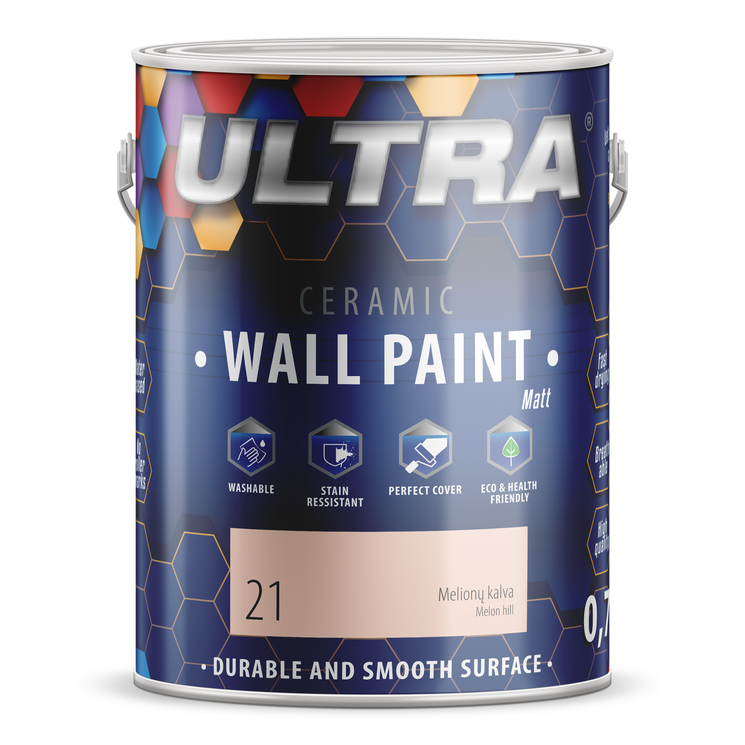 Interjero dažai ULTRA ceramic, melionų kalva (21), 2,5 l-0