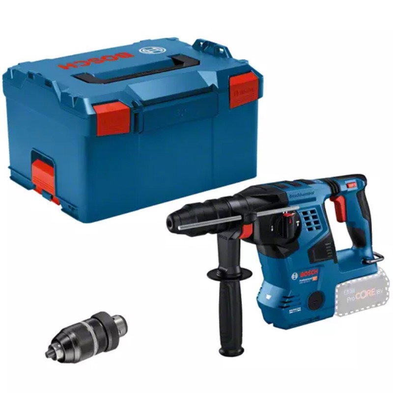 Akumuliatorinis perforatorius BOSCH PRO GBH 18V-28 CF, 18 V solo (be akum., su Bluetooth, L-BOXX) - 1
