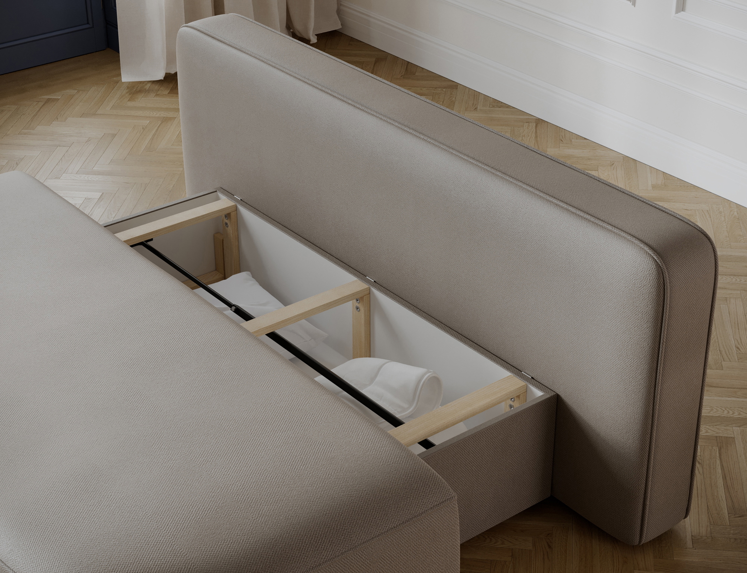 Sofa-lova Lilana Sola 18, smėlio sp., 193 x 96 cm x 93 cm - 7