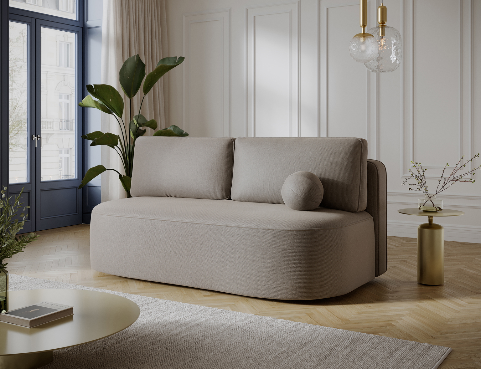 Sofa-lova Lilana Sola 18, smėlio sp., 193 x 96 cm x 93 cm - 4