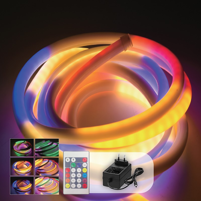 LED juostos rinkinys SPECTOR LIGHT,IP44,45W,RGB neoninė šviesa,valdoma pulteliu,5m,60LED/m-1