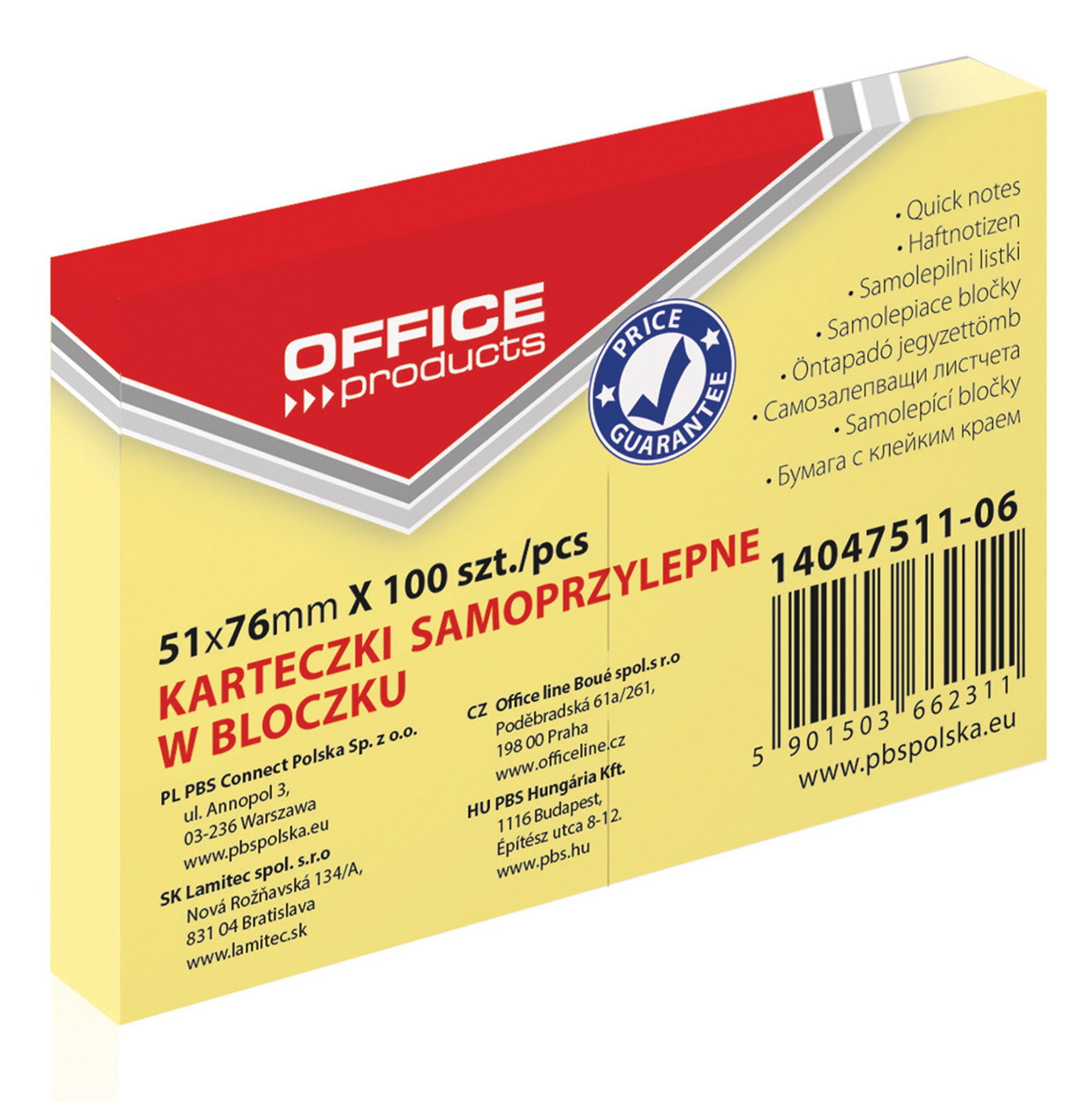 Lipnūs lapeliai Office Products, 51x76 mm, 100 vnt-0
