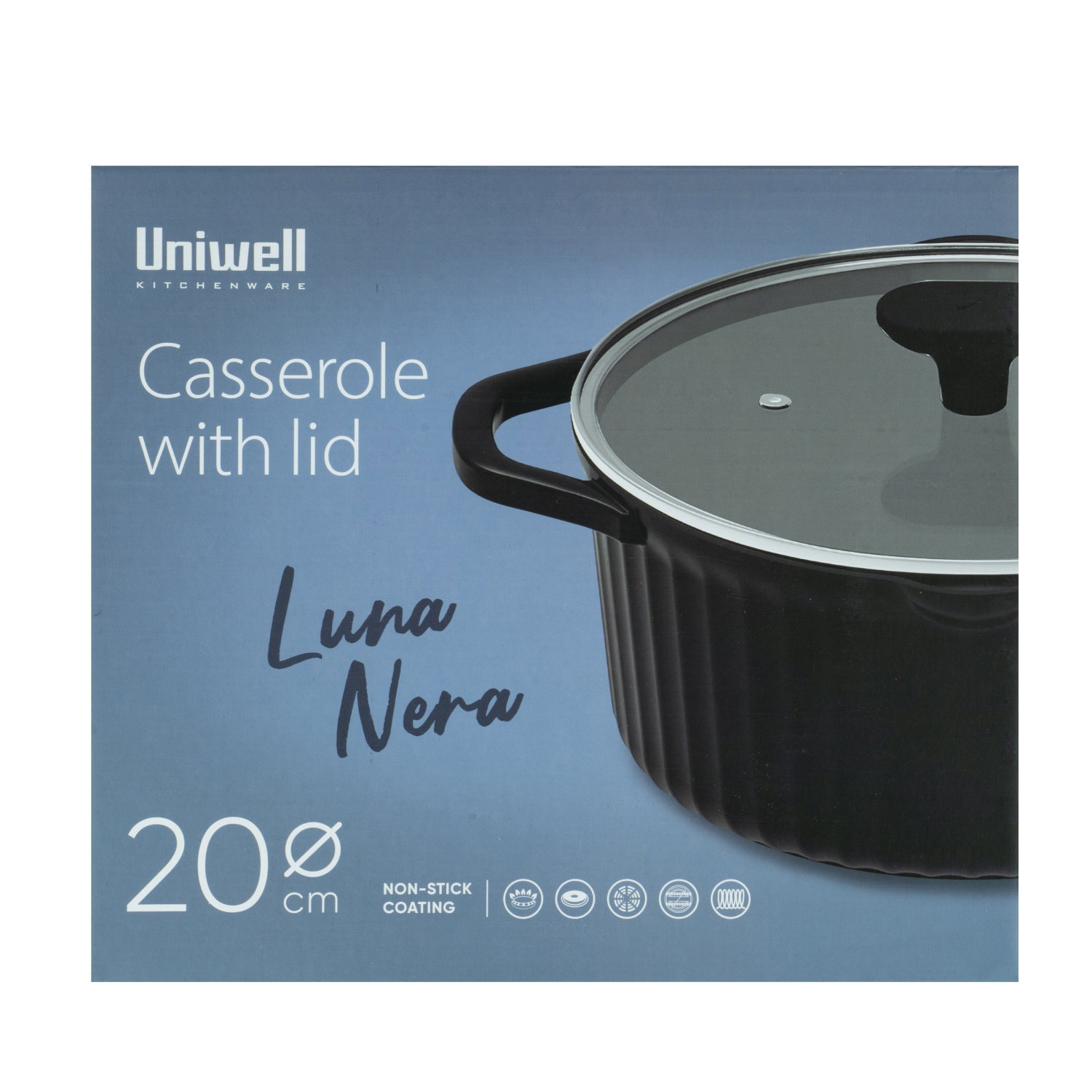 Puodas su dangčiu UNIWELL GREY, 20 cm-1