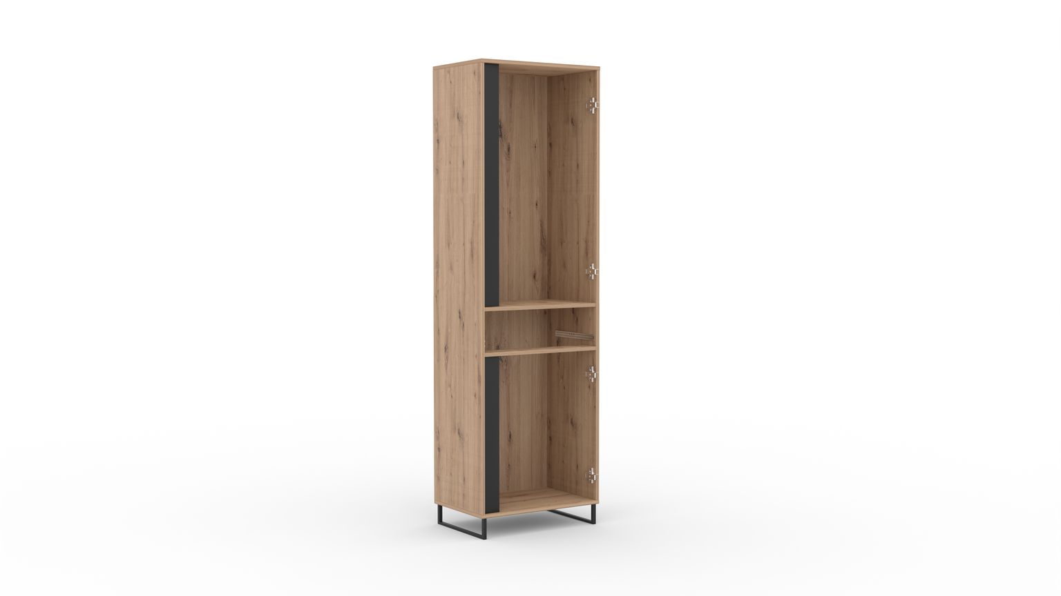 Vitrina ARIA, ąžuolo/juoda - 4