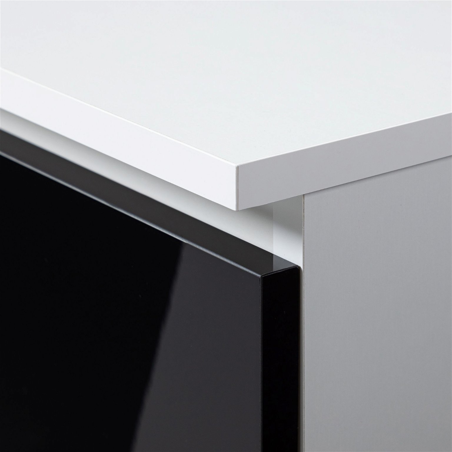 Rašomasis stalas CLP, balta/blizgi juoda - 4