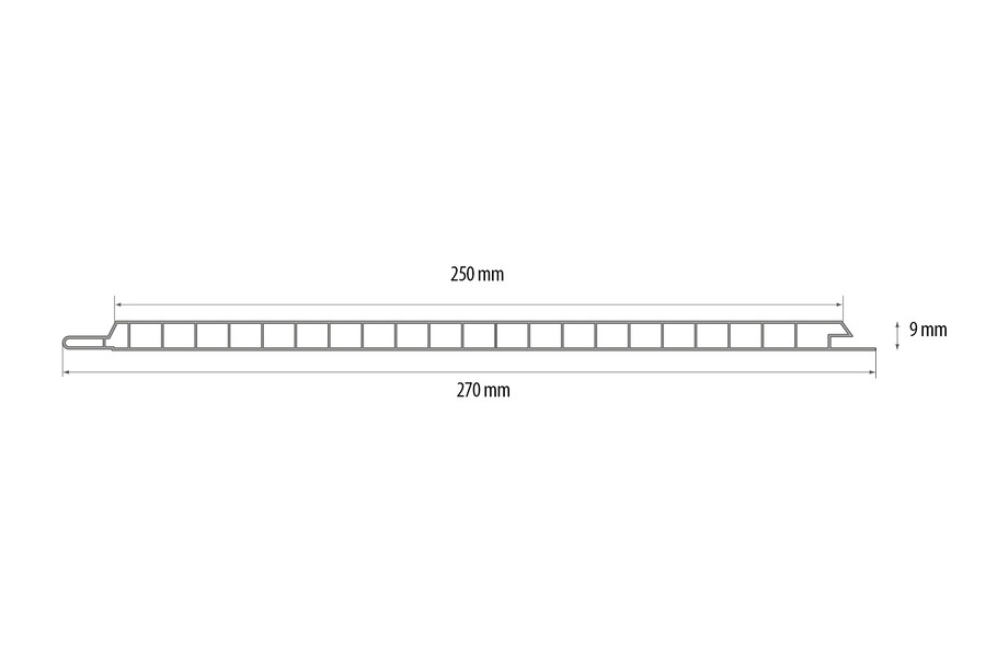 PVC dailylentė CEZAR 101, matinė, baltos sp., 2700 x 250 x 9 mm-1
